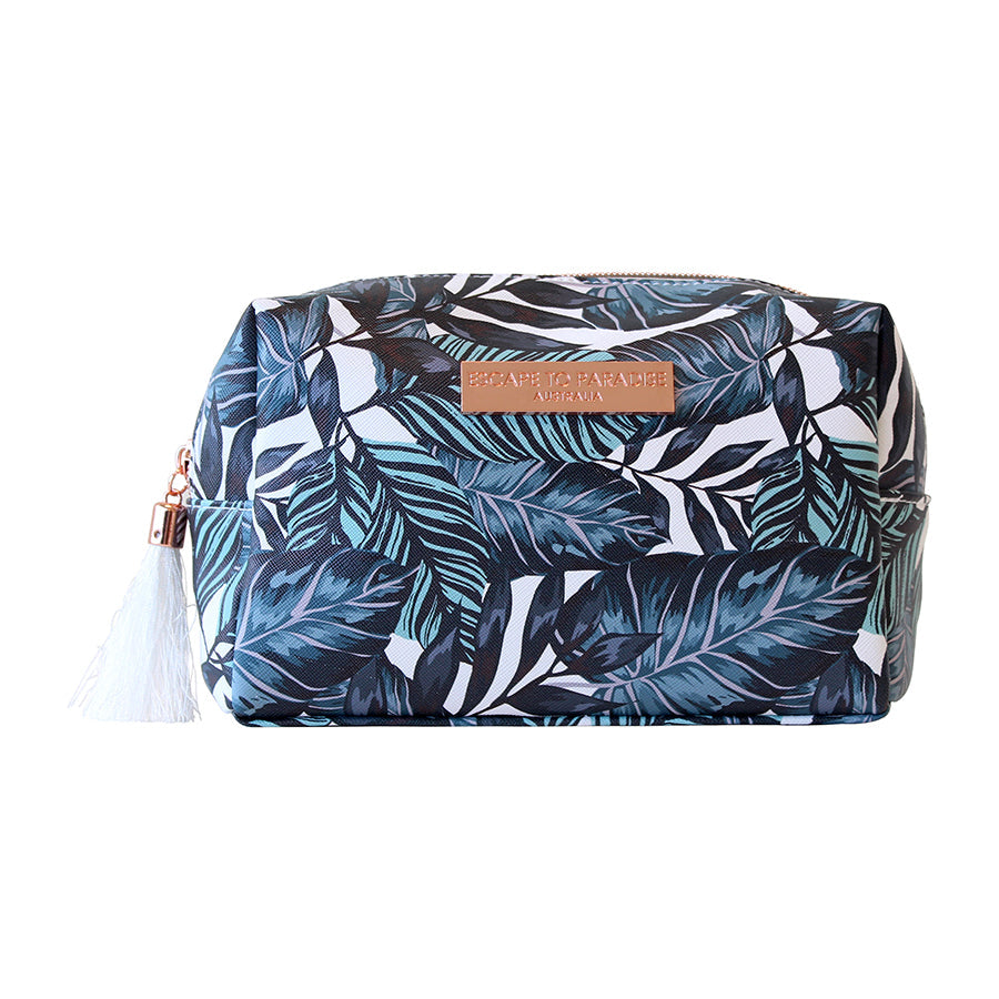 Atoll Botanical Cosmetic Bag | Saffiano-Style Finish