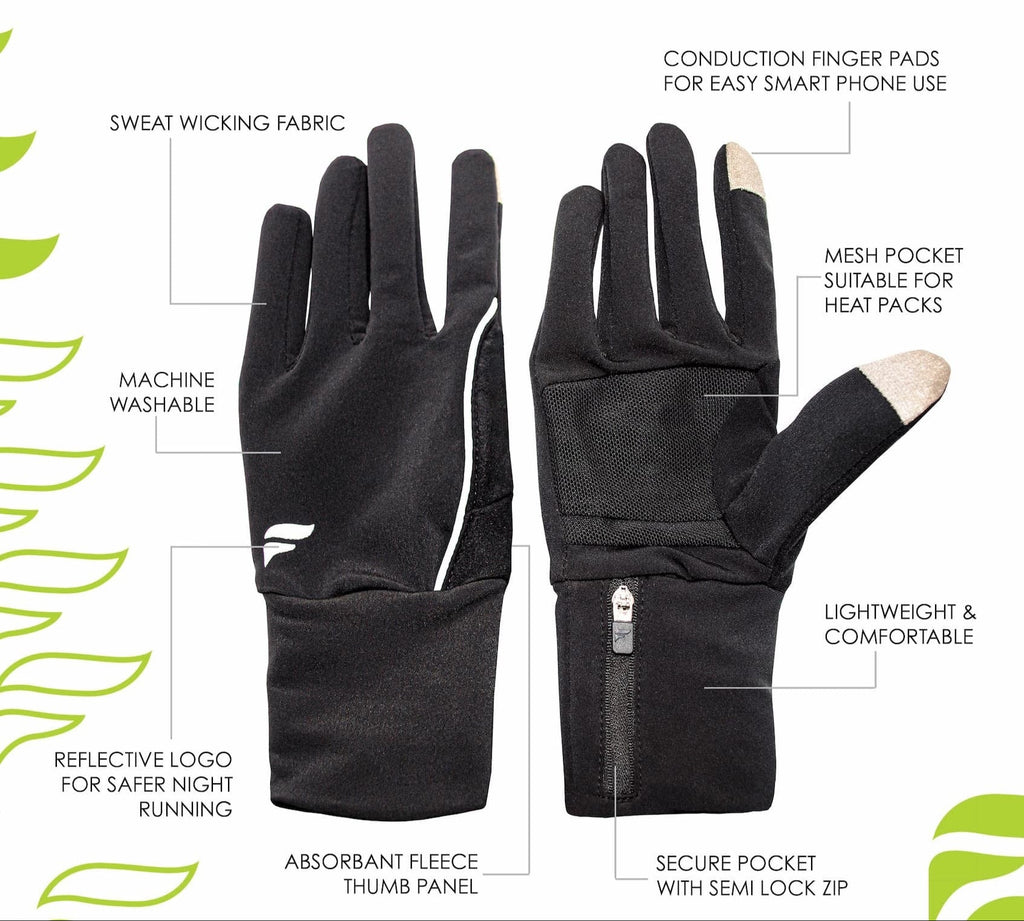Fly Active Women’s Running Gloves | Pocket & Touchscreen Pads