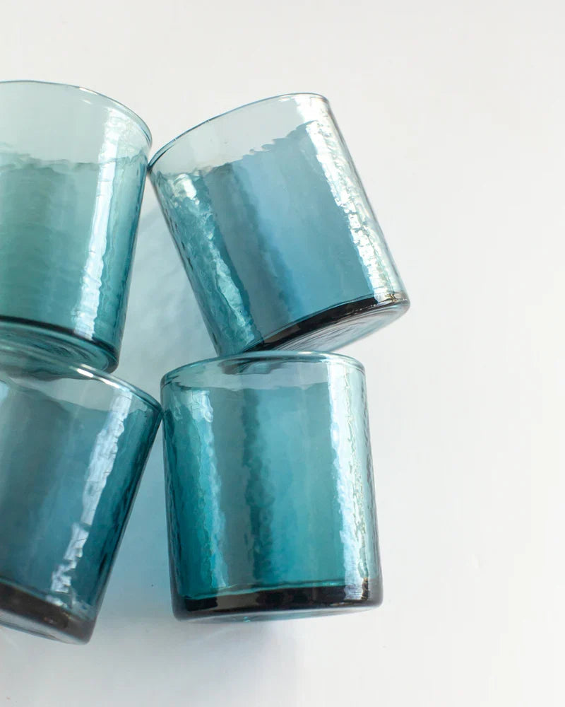 Hammered Recycled Glasses | Set of Four