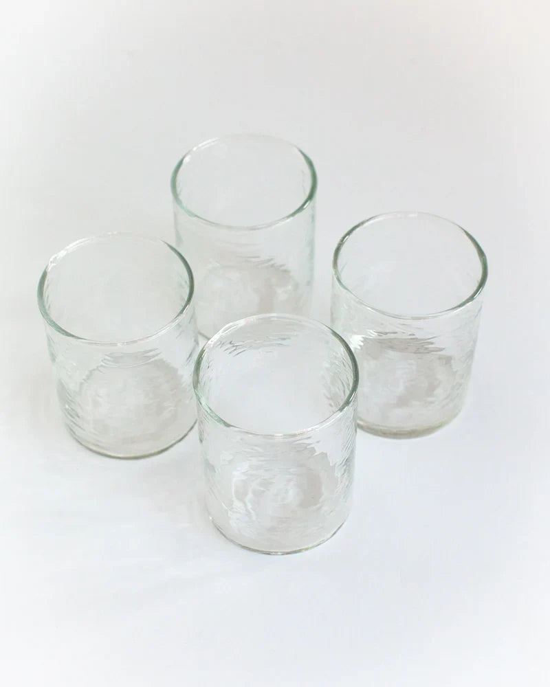 Hammered Recycled Glasses | Set of Four