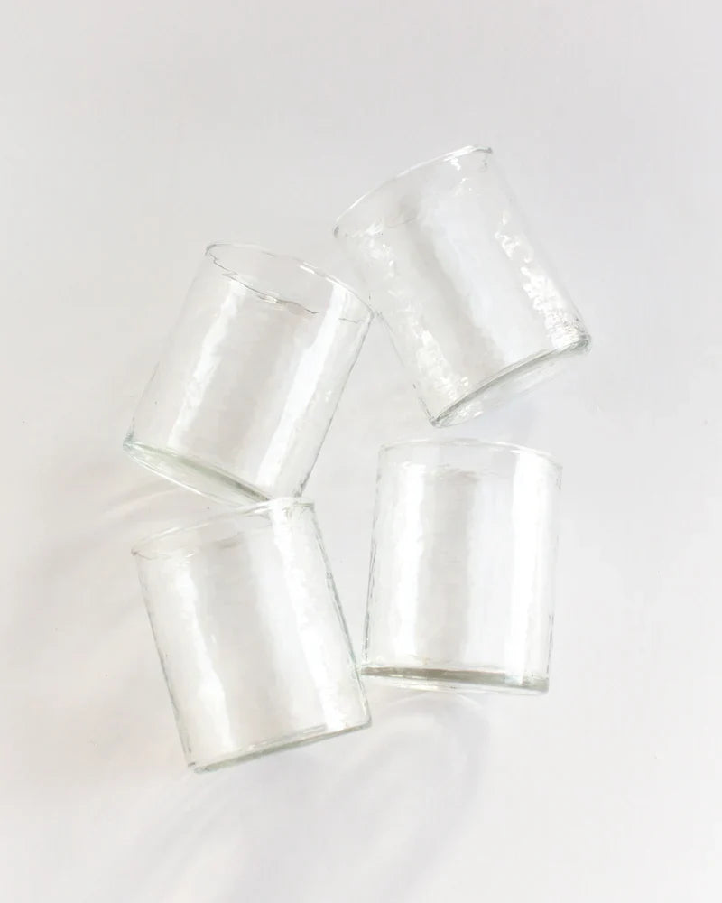 Hammered Recycled Glasses | Set of Four