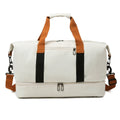 Cream Weekender Bag | Separate Shoe Compartment