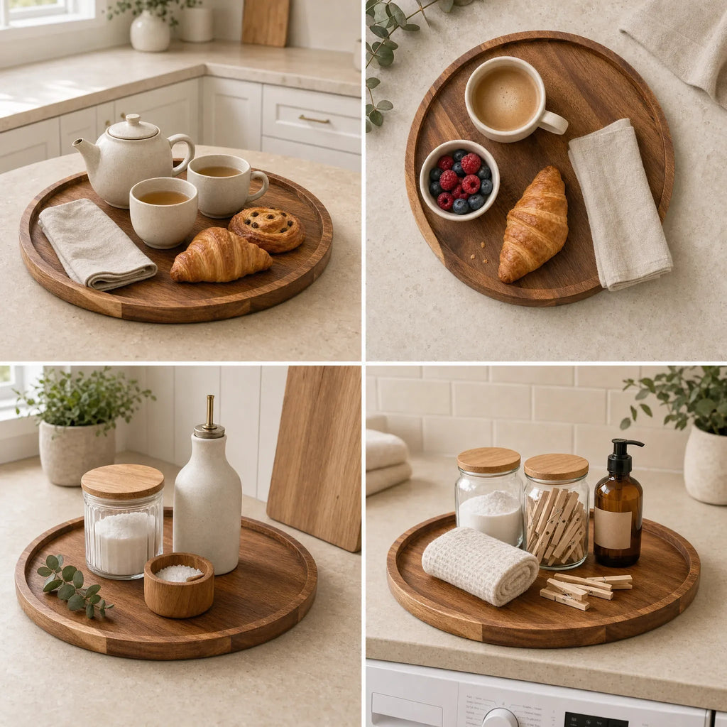 Round Acacia Serving Tray
