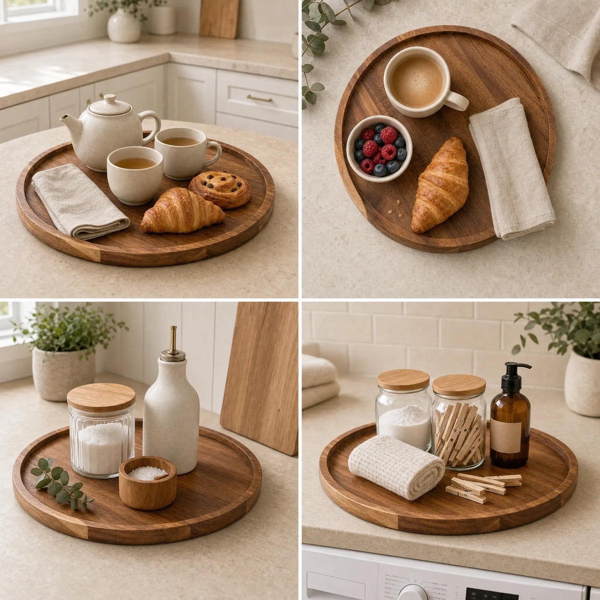 Round Acacia Serving Tray
