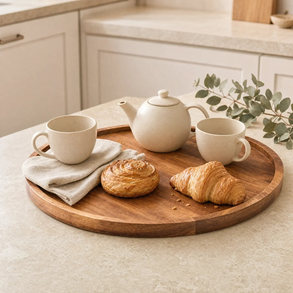 Round Acacia Serving Tray