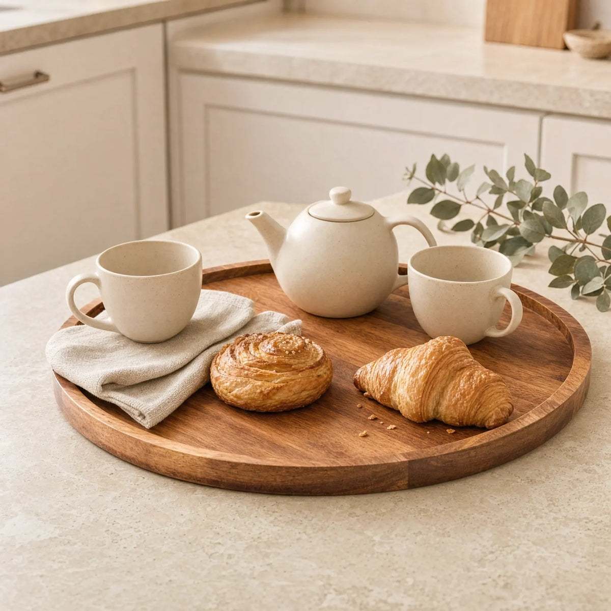 Round Acacia Serving Tray