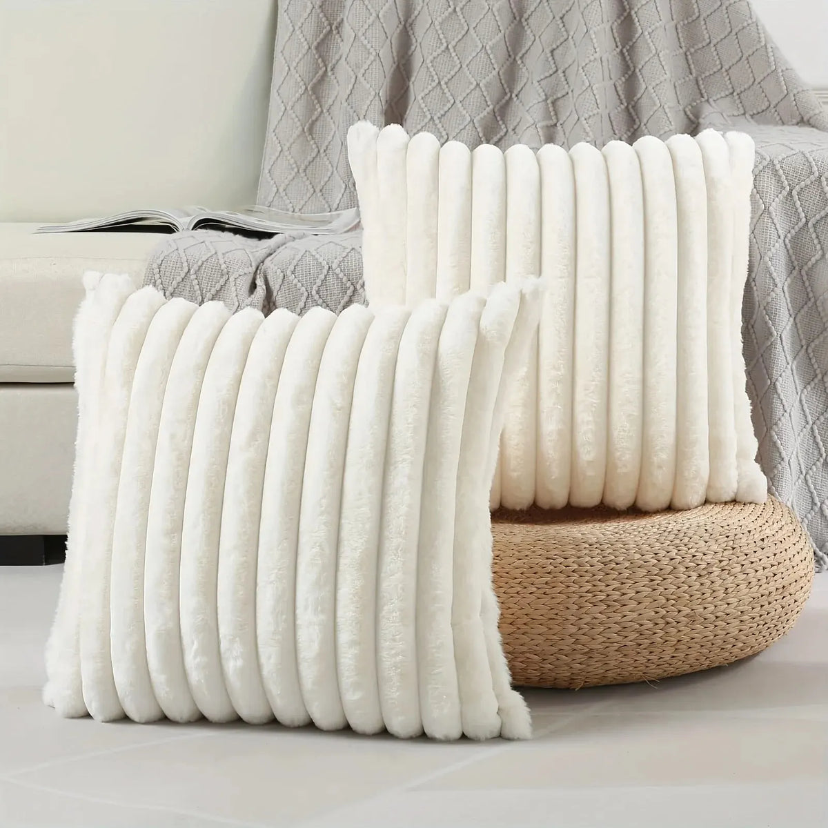 Wide Stripe Corduroy Cushion Cover