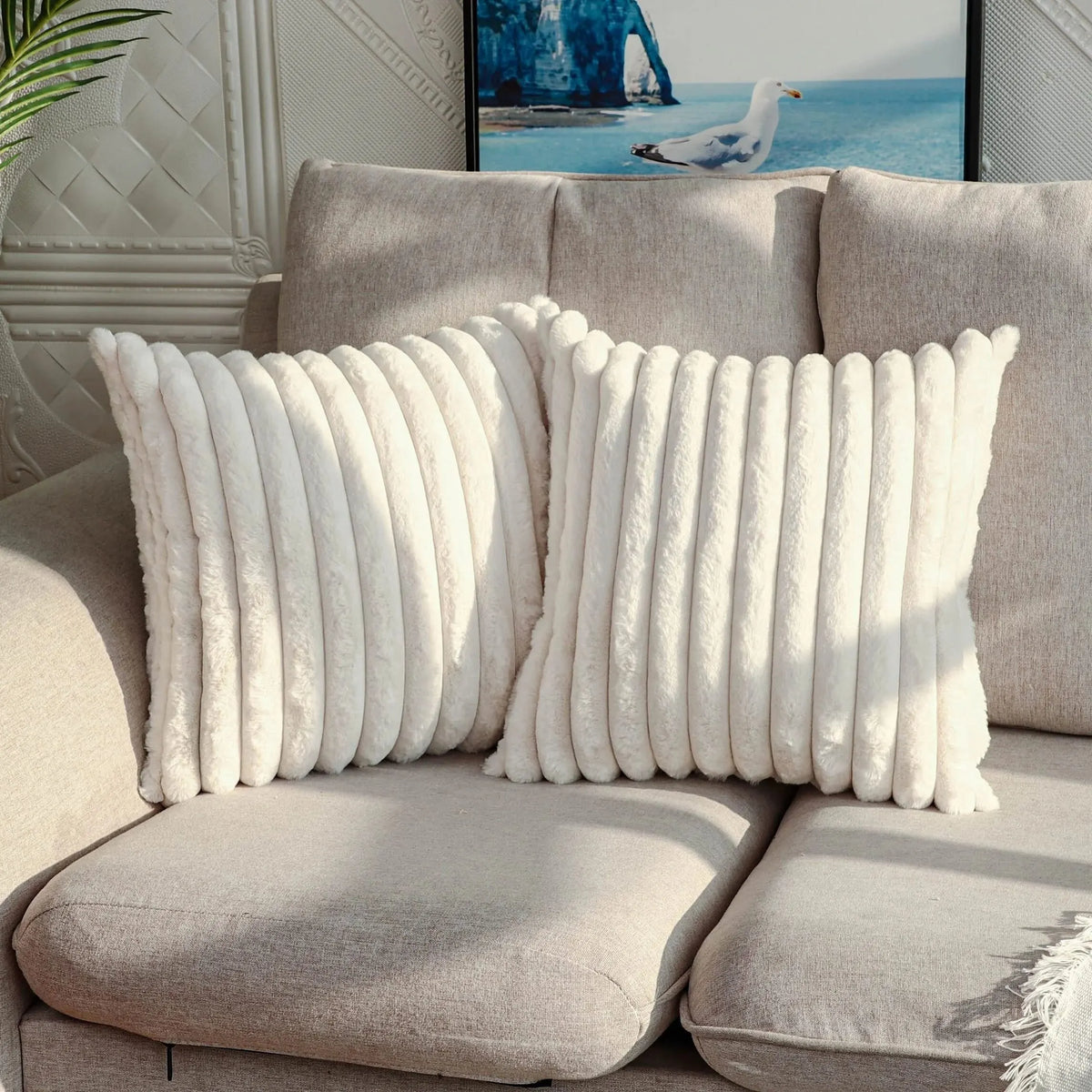 Wide Stripe Corduroy Cushion Cover