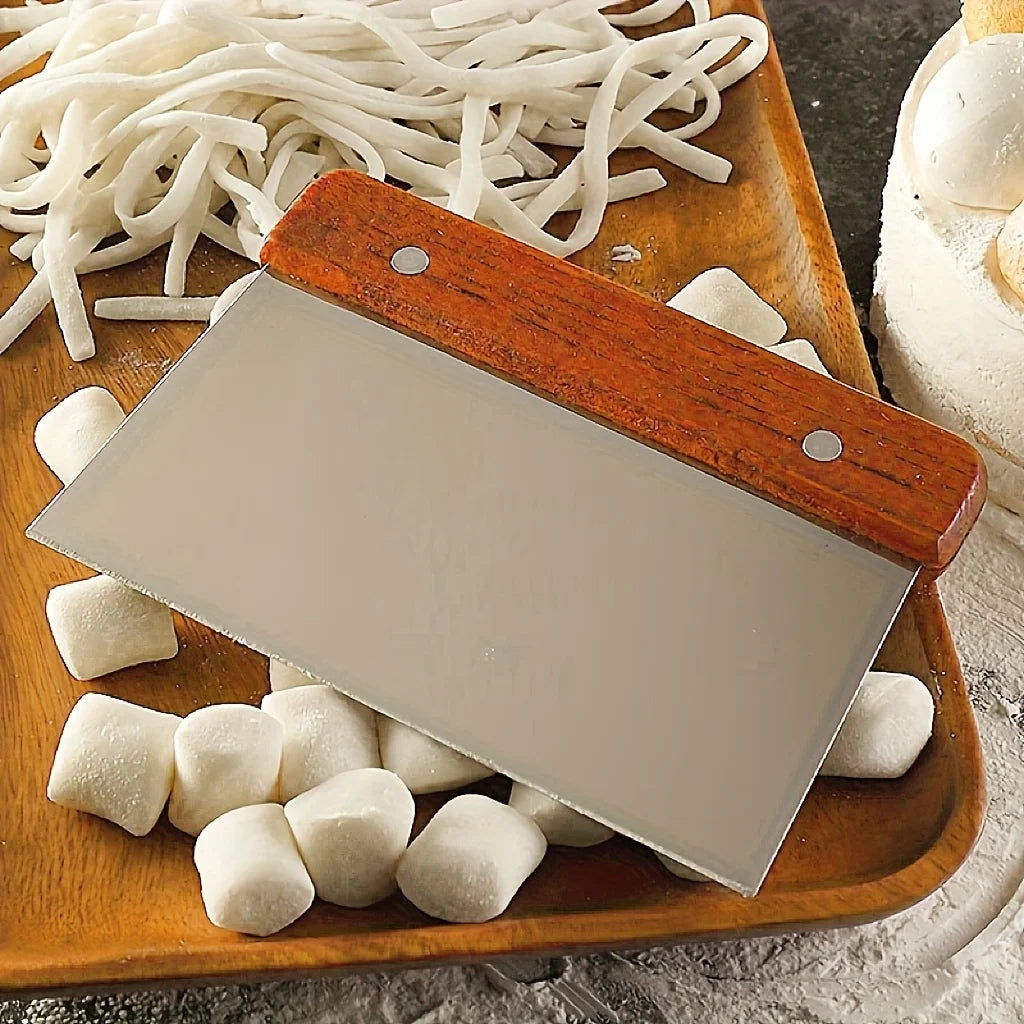 Timber-Handle Dough Scraper