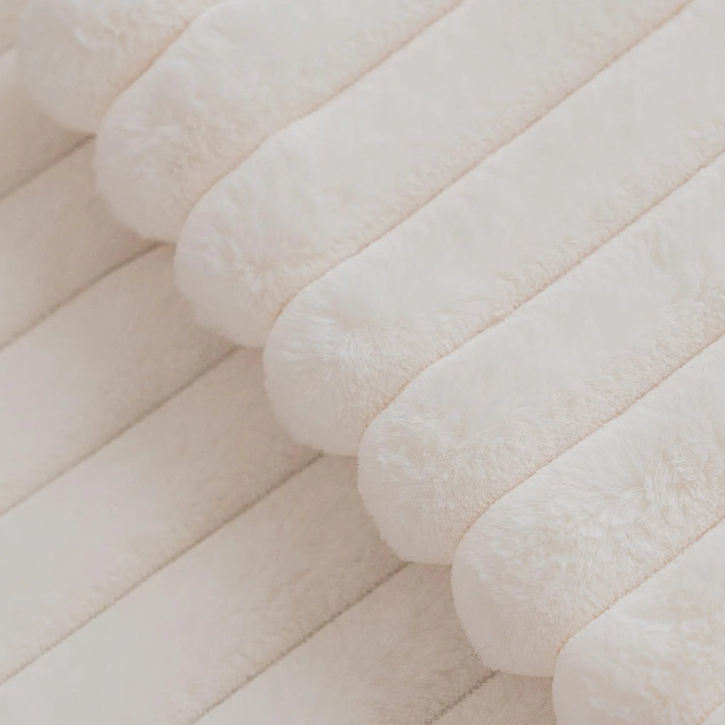 Ribbed Faux Fur Cushion Cover