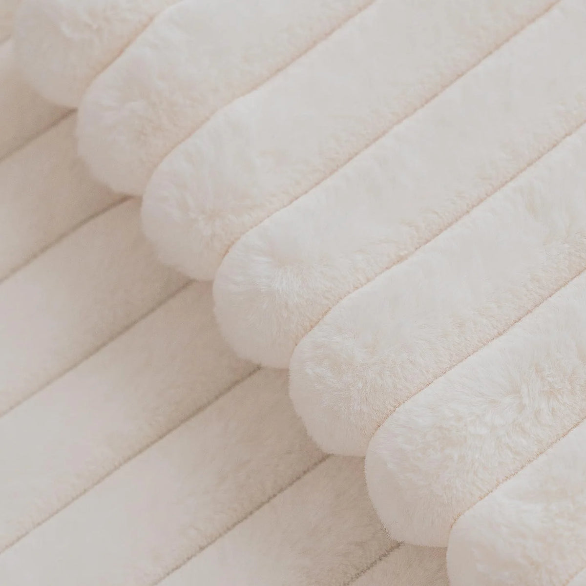 Ribbed Faux Fur Cushion Cover