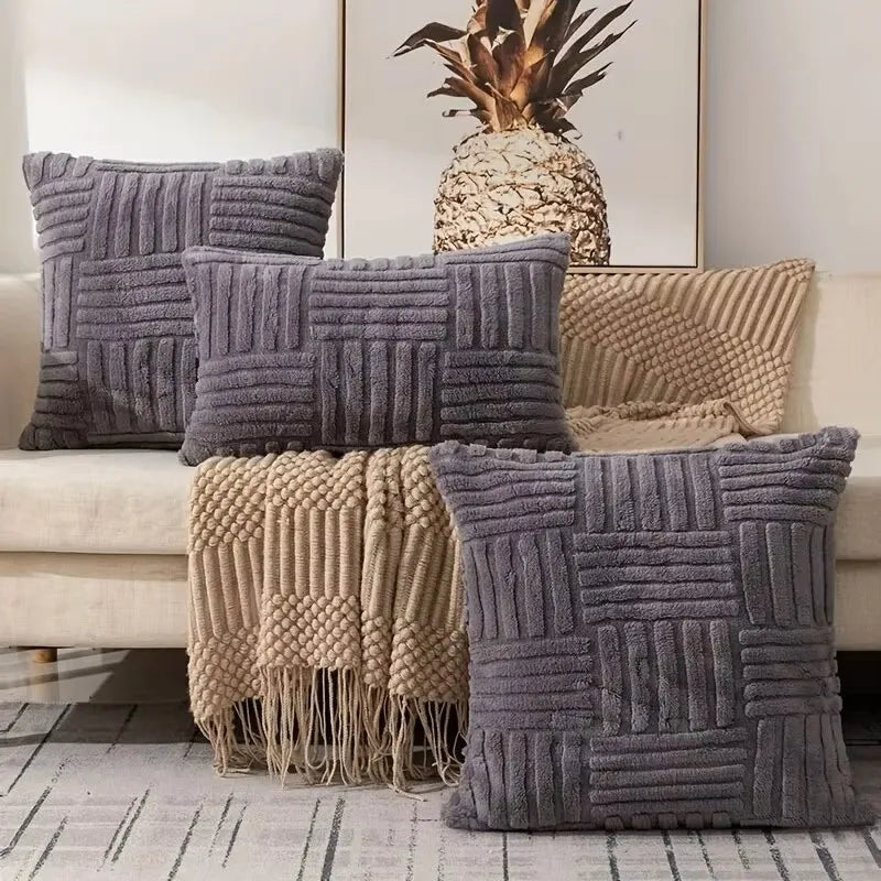 Boho Woven-Texture Cushion Cover