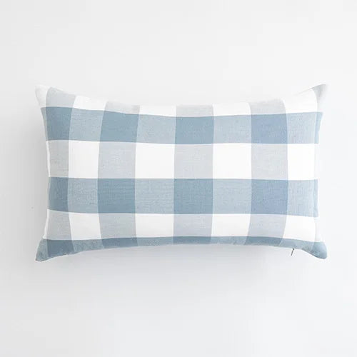 Sky Blue Check Cushion Cover