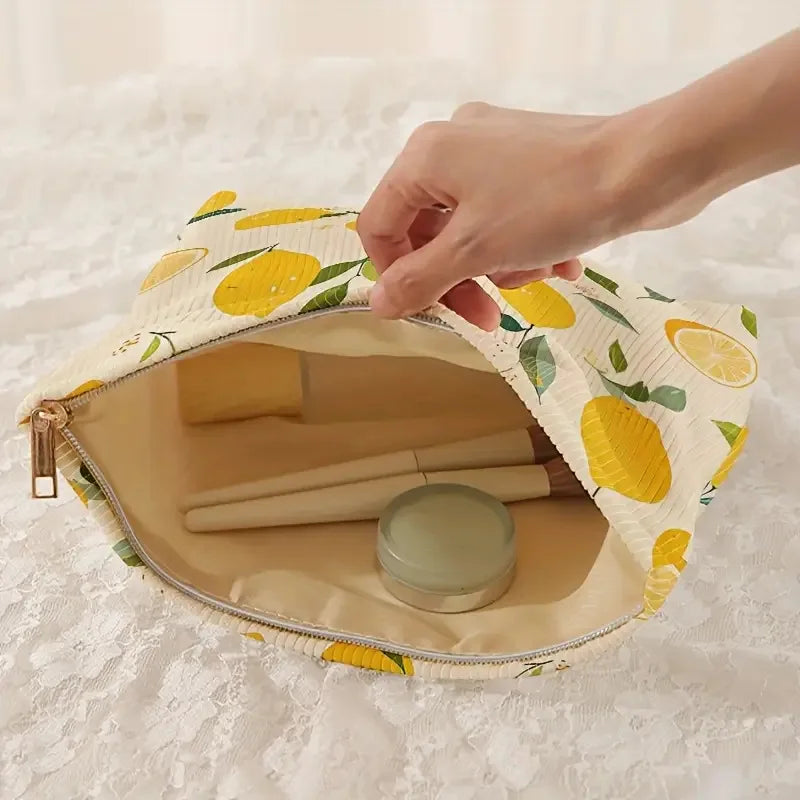 Citrus Corduroy Makeup Pouch
