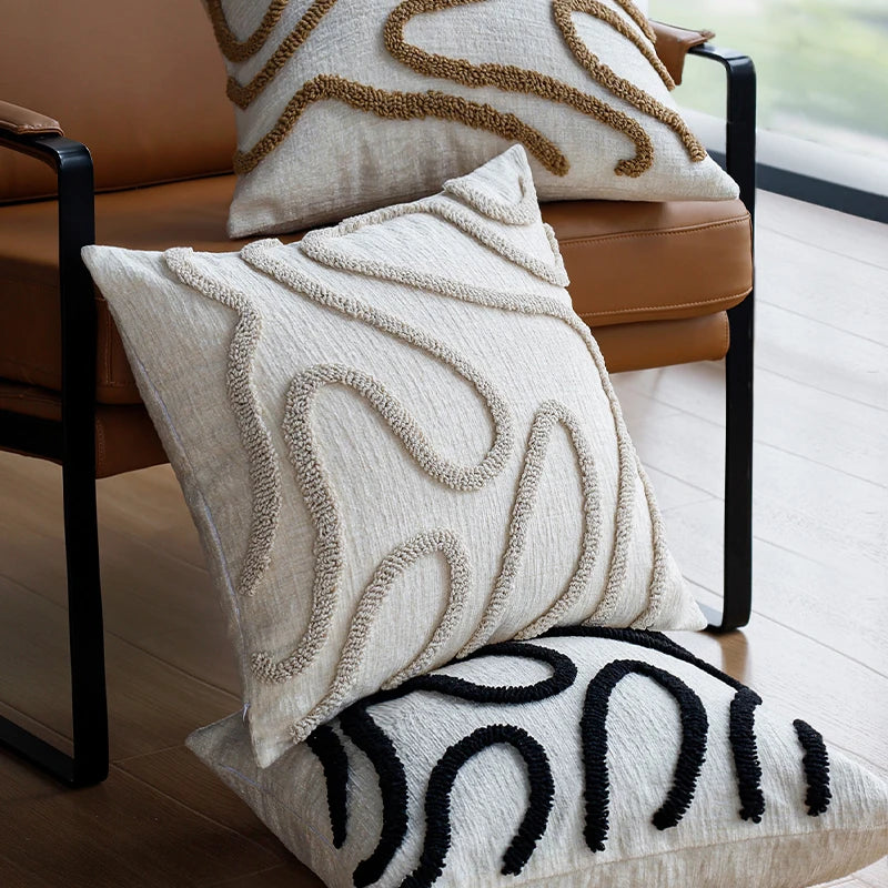 Geometric Chenille Cushion Cover