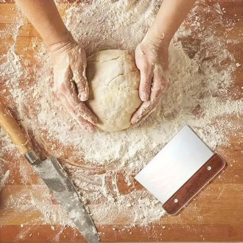 Timber-Handle Dough Scraper