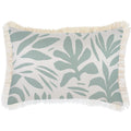 Tahiti Seafoam Fringed Lumbar Cushion Cover | 35 × 50 cm