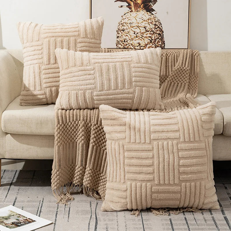 Boho Woven-Texture Cushion Cover