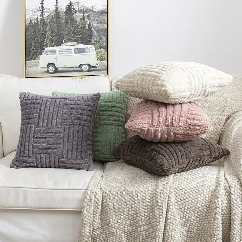 Boho Woven-Texture Cushion Cover
