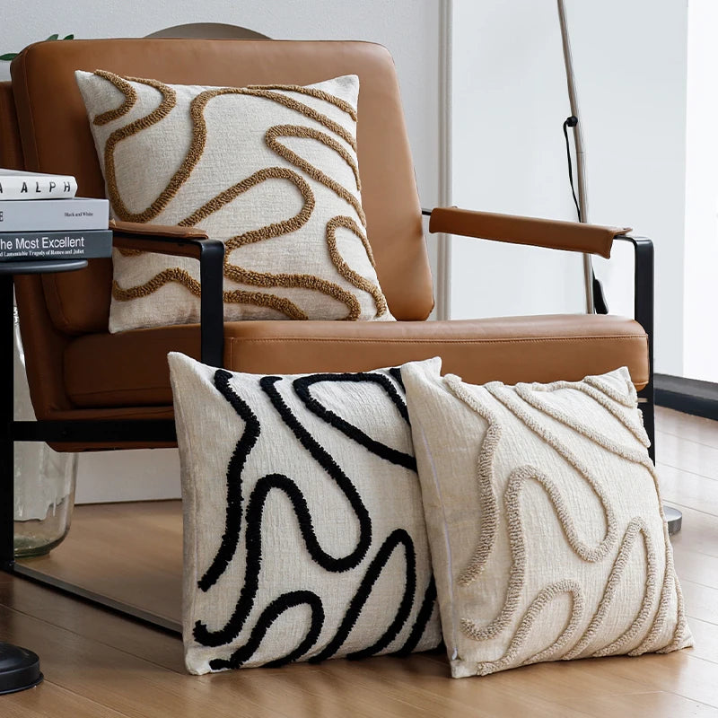 Geometric Chenille Cushion Cover