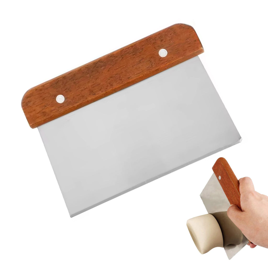 Timber-Handle Dough Scraper