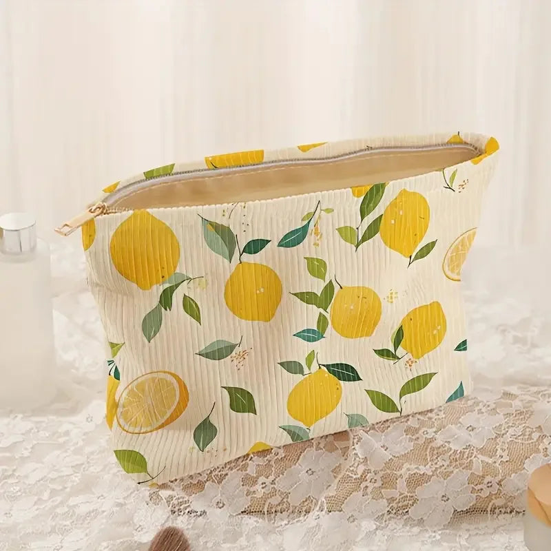 Citrus Corduroy Makeup Pouch