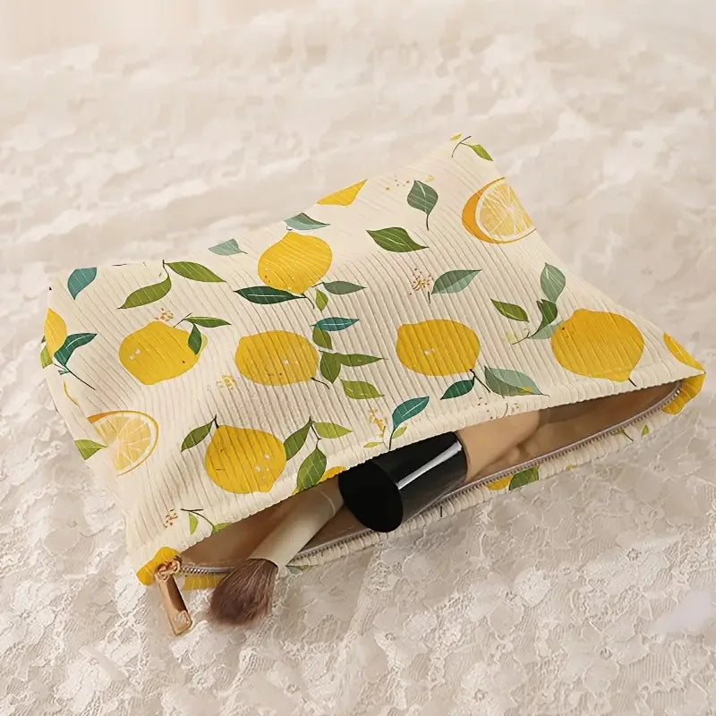 Citrus Corduroy Makeup Pouch