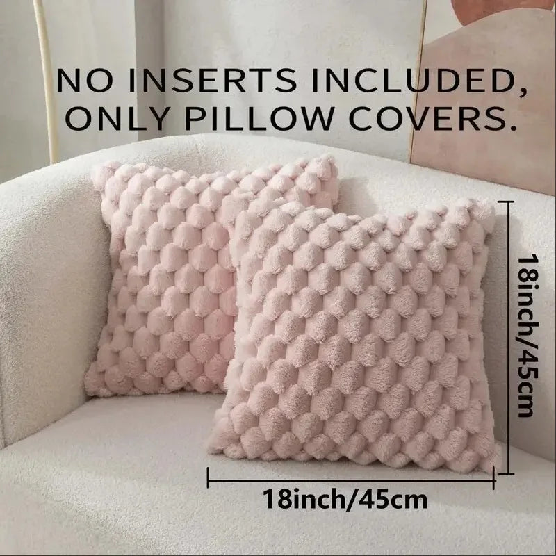 Grid Plush Cushion Cover
