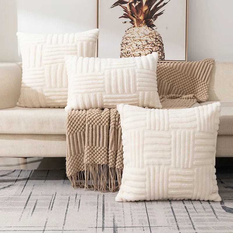 Boho Woven-Texture Cushion Cover