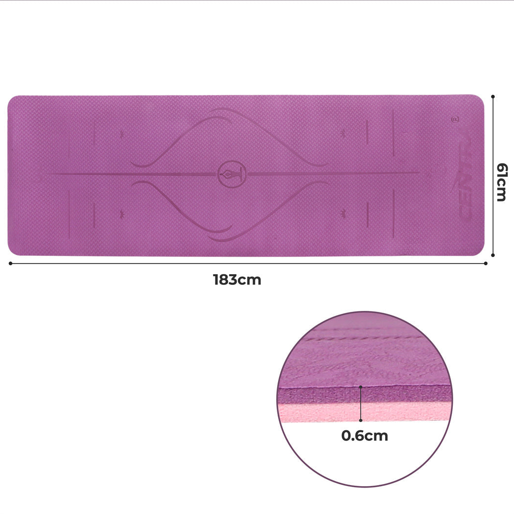 Centra Alignment Yoga Mat | 6 mm Purple