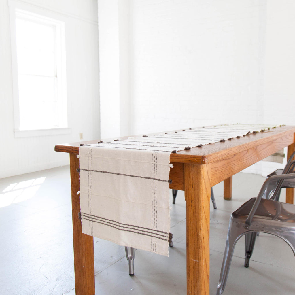 Ribbons Handwoven Cotton Table Runner | 183 × 36 cm