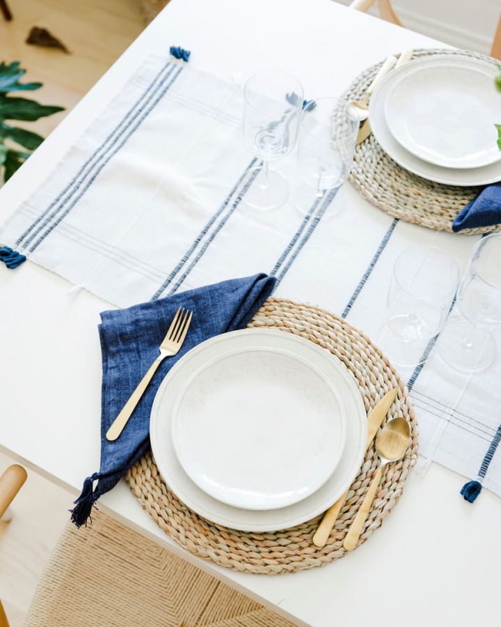 Ribbons Handwoven Cotton Table Runner | 183 × 36 cm