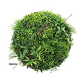 Slimline Artificial Green Wall Disc Art 100cm Country Fern UV Resistant (Black)